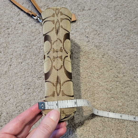 Coach Canvas Mini Purse Wristlet Signaure Sufflette Print - Picture 9 of 11